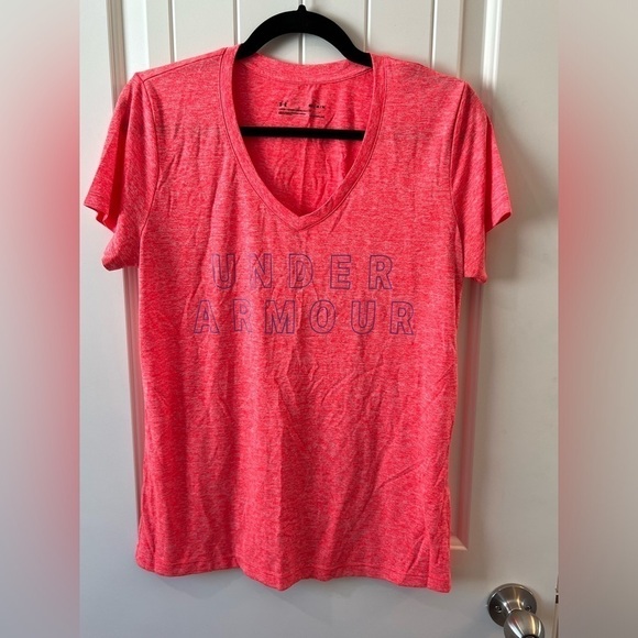 Under Armour Women’s Orange Heatgear Logo Loose Fit T-shirt Top, Medium - Picture 1 of 4